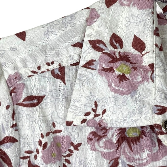 Rare Vintage Y2K Tommy Jeans Floral Country Western Pearl Snap Blouse Sz Large - Picture 5 of 10